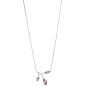 Preview: Collier Kette mit Anhänger 925 Sterling Silber 3 Zirkonia rosa 45 cm Kette