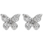 Preview: Kinder Ohrstecker Schmetterling 925 Silber mit 28 Zirkonia Kinderohrringe