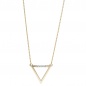Preview: Collier Halskette Dreieck 585 Gold Gelbgold 5 Diamanten Brillanten 42 cm Kette