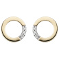 Preview: Ohrstecker rund 585 Gold Gelbgold 6 Diamanten Brillanten Ohrringe Goldohrstecker
