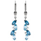 Preview: Ohrhänger 585 Gold Weißgold 4 Diamanten Brillanten 8 Blautopase hellblau blau