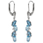 Preview: Ohrhänger 585 Gold Weißgold 4 Diamanten Brillanten 8 Blautopase hellblau blau