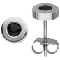 Preview: Ohrstecker rund aus Edelstahl mit 2 Kristallsteinen Ohrringe 5,8 mm