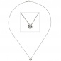 Preview: Collier Kette mit Anhänger 585 Gold Weißgold 1 Diamant Brillant 45 cm