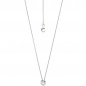 Preview: Collier Kette mit Anhänger 585 Gold Weißgold 1 Diamant Brillant 45 cm