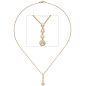 Preview: Collier Kette mit Anhänger 585 Gold Rotgold 4 Diamanten Brillanten 44 cm