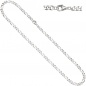 Mobile Preview: Figarokette 925 Silber diamantiert 50 cm Kette Halskette Silberkette Karabiner