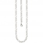Mobile Preview: Figarokette 925 Silber diamantiert 50 cm Kette Halskette Silberkette Karabiner
