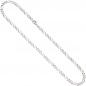 Mobile Preview: Figarokette 925 Silber diamantiert 60 cm Kette Halskette Silberkette Karabiner