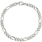 Preview: Figaroarmband 925 Sterling Silber diamantiert 21 cm Armband Silberarmband