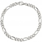 Preview: Figaroarmband 925 Sterling Silber diamantiert 21 cm Armband Silberarmband