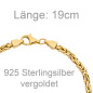 Preview: Königsarmband 925 Sterling Silber gold vergoldet diamantiert 19 cm Armband