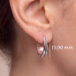 Preview: Creolen 925 Sterling Silber 2 Süßwasser Perlen Ohrringe Perlenohrringe