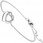 Preview: Armband Herz Herzen 925 Sterling Silber 21 Zirkonia 18,5 cm Silberarmband