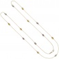 Mobile Preview: Halskette Kette lang 585 Gold Gelbgold Citrine Blautopase Amethyste 90 cm