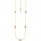 Preview: Collier Halskette Kette 585 Gold Gelbgold 2 Amethyste 2 Citrine 1 Blautopas