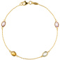 Preview: Armband 585 Gold Gelbgold 2 Amethyste 1 Citrin 1 Blautopas Goldarmband