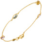 Preview: Armband 585 Gold Gelbgold 2 Amethyste 1 Citrin 1 Blautopas Goldarmband