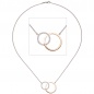 Preview: Collier Halskette 585 Gold Weißgold Rotgold bicolor 25 Diamanten Brillanten