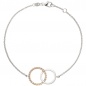 Preview: Armband 585 Gold Weißgold Rotgold bicolor 25 Diamanten Brillanten 19 cm