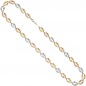 Preview: Halskette Kette 585 Gold dreifarbig tricolor 45 cm Goldkette Karabiner