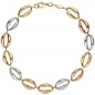 Preview: Armband 585 Gold Gelbgold Rotgold Weißgold tricolor dreifarbig 19 cm Goldarmband