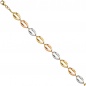 Preview: Armband 585 Gold Gelbgold Rotgold Weißgold tricolor dreifarbig 19 cm Goldarmband