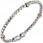 Preview: Armband 585 Gold Weißgold Rotgold bicolor 39 Diamanten Brillanten 19 cm