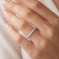 Preview: Damen Ring schmal 925 Sterling Silber mit 21 Zirkonia Silberring