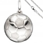 Preview: Kinder Anhänger Fußball 925 Silber Fußballanhänger mit Kette 38 cm