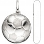 Preview: Kinder Anhänger Fußball 925 Silber Fußballanhänger mit Kette 38 cm