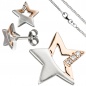 Preview: Kinder Schmuck-Set Stern 925 Silber rosegold vergoldet Zirkonia mit Kette 42 cm