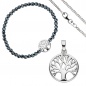 Preview: Schmuck-Set Baum Lebensbaum Weltenbaum 925 Silber Armband Anhänger Kette 38 cm