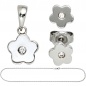 Preview: Kinder Schmuck-Set Blume 925 Silber mit Zirkonia Anhänger Ohrringe Kette 38 cm