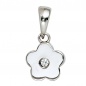 Preview: Kinder Schmuck-Set Blume 925 Silber mit Zirkonia Anhänger Ohrringe Kette 38 cm