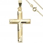 Preview: Anhänger Kreuz 333 Gold Gelbgold mit Kette 45 cm Goldkreuz Kreuzanhänger