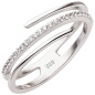 Preview: Damen Ring mehrreihig 925 Sterling Silber 26 Zirkonia Silberring