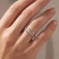 Preview: Damen Ring mehrreihig 925 Sterling Silber 26 Zirkonia Silberring
