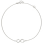 Preview: Armband Unendlichkeit 925 Sterling Silber 7 Zirkonia 19,5 cm Silberarmband