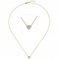 Preview: Collier Kette mit Anhänger Herz 375 Gold Gelbgold bicolor 14 Zirkonia 45 cm