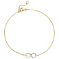 Preview: Armband Unendlichkeit 375 Gold Gelbgold bicolor 7 Zirkonia 19,5 cm Goldarmband