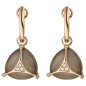 Preview: Creolen 585 Gold Rotgold 2 Mondstein Cabochons 12 Diamanten Brillanten Ohrringe
