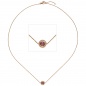 Preview: Collier Halskette 585 Gold Rotgold 1 Turmalin pink 16 Diamanten Brillanten 42 cm