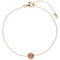 Preview: Armband 585 Gold Rotgold 1 Turmalin Cabochon pink 16 Diamanten Brillanten 20 cm