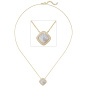 Preview: Kette mit Anhänger 925 Silber gold vergoldet Perlmutt Einlage 28 Zirkonia 45 cm