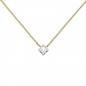 Preview: Collier 750 Gold Gelbgold Weißgold bicolor 1 Diamant Brillant 45 cm Goldkette