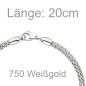Preview: Armband 750 Gold Weißgold 20 cm Weißgoldarmband Popcorn-Armband