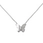 Preview: Collier Halskette Schmetterling 585 Weißgold 20 Diamanten Brillanten 45 cm Kette