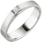 Preview: Damen Ring 950 Platin matt 1 Diamant Princess Schliff 0,07 ct. Platinring