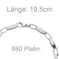 Preview: Armband 950 Platin matt 19,5 cm Platinarmband